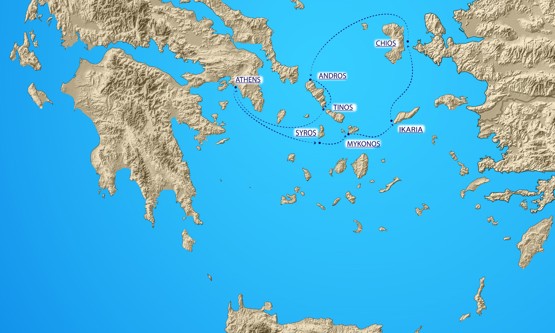 Cyclades cruise under sail. Yoga Retreat Plus
